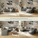 mopio Oversized Modular Sectional Sofa with Fully Removable Covers and Storage, Convertible U, L-Shaped and Sleeper Sectional, Modern Couches with Ottoman Chaise (Stone Gray Fabric, Loveseat) by CozyNest Decor