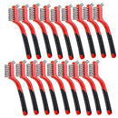 Wire Scratch Brush Set Soft Grip for Rust, Dirt & Paint Scrubbing with Deep Cleaning (18, 18PCS - Stainless Steel Wire) by CozyNest Decor