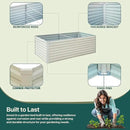 Raised Garden Bed 6x3x2ft, Galvanized Raised Garden Beds Outdoor for Vegetables Flowers Herbs, Steel Large Deep Planter Box, Tall Raised Garden Bed with 3ftx30ft Weed Barrier Fabric and Glove, Beige by GreenHaven Gardens