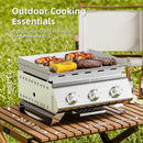 3-Burner Stainless Steel 2-in-1 Tabletop Grill and Griddle Combo, 24,000 BTU Portable Flat Top Propane Gas Grill for Commercial BBQ, Outdoor Cooking, Camping, Tailgates & Backyard by GreenHaven Gardens