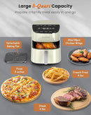 Nuwave Brio Plus Air Fryer 8 Qt, New & Improved, PFAS-FREE, 7 Digital One-Touch Cook Functions that AIR FRY, BAKE, ROAST, DEHYDRATE, TOAST, REHEAT, PREHEAT, 150 Presets, 50°F~400°F (Cream) by CozyNest Decor