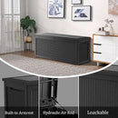 320 Gallon Lockable Resin Deck Box, Waterproof & UV-Resistant Outdoor Storage Box for Outdoor Cushion Storage, Garden Tools & Pool Accessories Storage, Black by GreenHaven Gardens