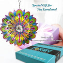 FONMY Mandala Wind Spinner w/Crystal Ball-Bloosom 3D Stainless Steel Suncatcher Hanging Spinners Worth Gift Christmas Decoration Indoor/Outdoor Garden Décor Kinetic Yard Art 12 Inches Wind Sculpture by GreenHaven Gardens