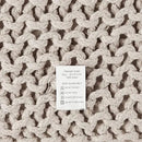 REDEARTH Square Pouf Ottoman Foot Stool - Hand Knitted Bean Bag - Cord Boho Pouffe - Accent Poof for Living Room - Nursery - Bedroom - Kids Bedroom - Patio - 100% Cotton (16" x 16" x 16") - Ivory by CozyNest Decor