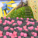 Foam Pit Cubes, 24 PCS 5 Inches Gymnastics Foam Blocks Trampoline Blocks, Multi-Sport Protective Padding for Gymnastics, Trampoline, Parkour, Skate Parks & BMX - Dark Grey & Pink by TinyTreasures Baby Boutique