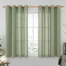LAMIT Small Linen Curtains 2 Panels Set for Bebroom, 45 inches Long Soft Thick Light Filtering Bronze Grommet Window Textured Neutral Sheer Drapes for Kitchen/Loft Room, 52 x 45 Inch, Sage Green by CozyNest Decor