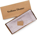 Solino Home Linen Lilac Table Runner 144 Inches Long - 100% Pure Linen Extra Long Table Runner 14 x 144 Inch - Classic Hemstitch by CozyNest Decor
