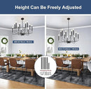 Modern Black Farmhouse Chandeliers, 12-Light Industrial Metal Chandelier Lighting, Classic Candle Hanging Pendant Light Fixtures for Living Room, Dining Room, Kitchen, Bedroom, Entryway by CozyNest Decor
