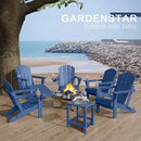 Adirondack Side Table Outdoor, HDPE Small Outdoor Table for Patio, Outside End Table, Blue, 13.98" x 13.19" x 16.73" by GreenHaven Gardens