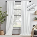 Extra Long Blackout White Curtains for 10 Foot High Living Room Darkening Large Window Pocket Back Tab Linen Drapes 120 Inches Long 2 Panels Set Noise Cancelling Thermal Light Blocking Luxury Stunning by CozyNest Decor