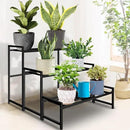 Plant Stand Indoor Outdoor, 3-Tier Wrought Iron Plant Stands, Stackable Metal Plant Shelf Decorative Outdoor Flower Stand Heavy Duty Pedestal Stands for Garden Deck Living Room, Black by GreenHaven Gardens
