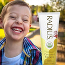 RADIUS USDA Organic Kids Toothpaste 3oz Non Toxic Chemical-Free Gluten-Free Designed to Improve Gum Health for Children's 6 Months and Up - Coconut Banana - Pack of 3 by CozyNest Decor