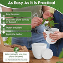 Indoor Garden Kit - Plant Pots with Drainage, Watering Can & Tools - Ideal Windowsill Planter Set - Modern Home & Kitchen Decor Gift - White