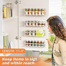 Spice Rack wall mounted 4 Pack, Space-Saving Spice Organizer for Spice Jars and Seasonings,Screw or Adhesive Hanging Spice Rack Organizer for Your Kitchen Cabinet,or Pantry Door,White by CozyNest Decor