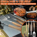 TIVOLI 4PCS Grilling Accessories, Heavy Duty BBQ Tool Set with Stainless Steel Spatula, Tongs, Fork, Cleaning Brush, Wood Handles Barbecue Utensils Kit for Outdoor, Perfect Grill Gifts for Dad Men by GreenHaven Gardens