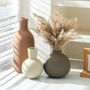 Vase Set of 3 | Ceramic Neutral Vases Home Decor | Rustic Flower Pottery Vases Modern Farmhouse Vase for Table Entryway Mantel Centerpiece Bookshelf Living Room Bathroom Bedroom -Brown Large by CozyNest Decor