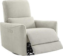 CHITA Power Recliner Chair Swivel Glider, FSC Certified Fabric Living Room Nursery Reclining Sofa Chair with Lumbar Support, Dove Grey by CozyNest Decor