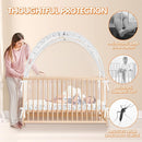 Crib Tent to Keep Baby from Climbing Out - Crib Net to Keep Baby in - Pop Up Breathable Cribs Cover - Canopy with Upgrade Strong Mesh and Durable Zipper (White - Lines, Lager) by TinyTreasures Baby Boutique