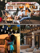 50FT Outdoor String Lights G40 Clear Globe String Lights Light Bulbs with 52 Clear Bulbs -5 Watt/120 Voltage/E12 Base -White Wire by GreenHaven Gardens