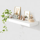 Deep Floating Shelves for Wall | 36 Inch Wide x 12 Inch Deep White Floating Shelves | 36W x 12D Rustic Wood Wide Wall Shelves | Bookshelf Laundry Shelf TV Shelf by CozyNest Decor