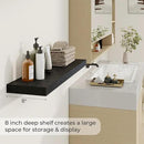 36 inch Floating Shelves Wall Shelves for Office with Invisible Brackets, 8 inch Deep Shelves for Bathroom, Living Room, Kitchen, Office, 36x7.9 inch deep Set of 2, Black by CozyNest Decor