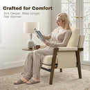 Modern Accent Chairs Set of 2 for Living Room Mid Century Arm Chairs Upholstered Bedroom Chairs Comfy Lounge Chairs with Solid Wood Frame, Beige by CozyNest Decor