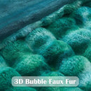 NEWCOSPLAY Faux Fur Twin Blanket Tie-dye Dark Teal Luxury Fluffy Thick Warm Bubble Blanket for Couch Sofa Bed 700GSM (Tie-dye Dark Teal, Twin(60"x80")) by CozyNest Decor