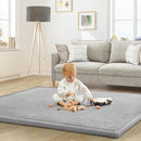 Baby Play Mat for Floor Tummy Time Mat Nursery Rug Muscle Mat Area Rug Playroom Rug Tatami Mat 79"x138" Memory Foam 1.3" Thick Crawling Mat for Babies,Toddlers, Infants, Kids(Light Gray) by CozyNest Decor