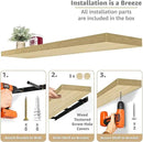 Sorbus Floating Shelves for Wall - 48 Inch Long Bathroom Shelves, Wall Decor for Bedroom, Kitchen, Living Room & Book Storage - Mounted Floating Shelf with Invisible Brackets (Maple Wood, 2 Pack) by CozyNest Decor