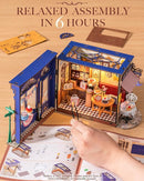 Rolife DIY Miniature House Kit Leisure Tea Time, 3D Book Nook Openable Bookshelf Decor for Adults, Mini Model House Kits, DIY Crafts Kit Halloween for Adults (Leisure Tea Time) by TinyTreasures Baby Boutique