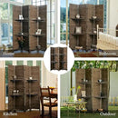 Room Divider with Shelves, 5.6 Ft Tall Folding Wood Screen with Double Hinges for Home Office Bedroom Hotel Decoration (4 Panels, Brown) by CozyNest Decor