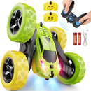 Remote Control Car, RC Car Toys for 6-12 Year Old Boys, Off Road RC Stunt Car 4WD 360° Rotating Remote Control Car for Kids, Boys Girls Gifts for Birthday, Christmas Yellow&Green by TinyTreasures Baby Boutique