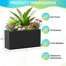 FENCY Metal Rectangular Planter Box, Large Planters for Outdoor Plants, Tall Planters for Outdoor Plants with Drainage Holes (32" L x 10" W x 16.3" H,Black) by CozyNest Decor
