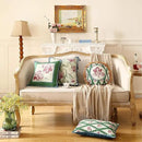 patdrea Designer Throw Pillow Covers Set of 4,French Elegant Green Linen with Iris Floral Collection Pattern Pillow Covers,Decorative Lumbar Square Round Pillowcases Cushion for Bed Living Room by CozyNest Decor