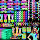 282 PCS Glow in the Dark Party Supplies, 18 Foam Sticks, 18 LED Glasses, 200 Glow Sticks, 30 Finger Lights, 8 Bunny Ear Headband and 8 LED Cat Ear Headband for Wedding,Birthday,Concert,New Year by TinyTreasures Baby Boutique