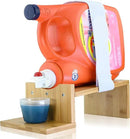 TidyFriend Laundry Detergent Dispenser with Tray & Strap, Laundry Soap Dispenser with Non-Slip Rubber Feet for Washing Room Organization, Easy Pour (Wood) by CozyNest Decor