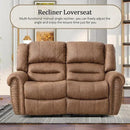 CANMOV Faux Leather Manual Recliner Sofa Set,Manual Reclining Sofa and Recliner Loveseat with Overstuffed Armrest for Living Room,Bedroom Furniture,Office,Nut Brown by CozyNest Decor