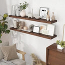 55 Inch Floating Shelves Set of 2, Rustic 55 x 9 Floating Shelf for Wall, 9 Inch Deep Wall Shelves Invisible Bracket, Large Deep Shelving for Bedroom, Kicten, Living Room, Walnut Color by CozyNest Decor