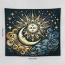 HZOHNAGO Sun Moon Tapestry Boho Golden Stars Pattern Printed Wall Tapestry Wall Hanging for Bedroom Living Room Dorm 60" W x 50" H by CozyNest Decor