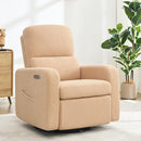 Swivel Rocker Recliner, Oversized Power Nursery Recliner Chair, Swivel Glider Reclienr with Removable Cushion, Upholstered Boucle Recling Chair for Nursery Living Room Bedroom, Teddy Camel by TinyTreasures Baby Boutique