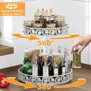 2 Tier Lazy Susan Organizer Turntable Adjustable,12 Inch Two Tier Lazy Susan Metal Easy Assembly Cleaning, Rotating Spice Rack Organizer for Cabinet Dining Table Kitchen Countertop White by CozyNest Decor