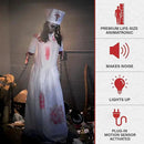 Haunted Hill Farm Life-Size Animatronic Convulsing Nurse by Tekky Halloween Decoration with Motion-Activated Sounds by CozyNest Decor