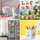 Window Clings Stickers for Kids Window Gel Clings Decals Thick Gel Clings Toddlers and Adults Classroom Home Nursery Airplane Birthday Party Supplies (Jungle Animals + Sea Animals) by CozyNest Decor