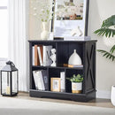 Farmhouse 5 Cube Bookshelf, Black Storage Organizer Bookcase, Kids Toy Storage Cabinet, Small Bookshelves Storage Organizer Shelf, Wood Display Cabinet Book Shelves for Bedroom,Living Room,Office by CozyNest Decor