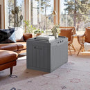 JUMMICO 100 Gallon Resin Deck Box with Cushion, Waterproof Outdoor Storage Box with Lockable Lid for Garden Tools, Patio Cushions (Gray) by CozyNest Decor