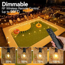 Outdoor Lights with Remote Dimmer, 50 + 3 Spare G40 LED Bulbs Plug in Connectable Patio Light, Waterproof Hanging Lights for Backyard Indoor Camping Balcony Yard Deck Decor (100 FT) by CozyNest Decor