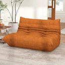 Full Foam Loveseat Sofa,Adults Bean Bag Chairs Floor Couch with Soft Waterproof Fabric,Armless Fireside Lounge Chair for Living Room,Apartment and Office (DarkOrange) by CozyNest Decor