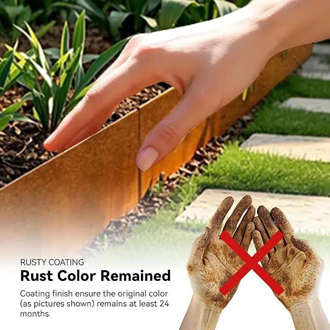 Worth Galvanized Steel Landscape Edging 4.5" x25' Metal Garden Edging Roll Flexible Bender Border with 8Pcs Stakes for Lawn, Flower Bed Edges, Rust-Like Color, photo 5 of 6