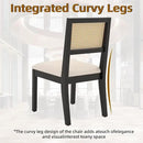 Westice Rattan Dining Chairs Set of 6, Farmhouse Natural Dining Room Chairs with Upholstered Cushion, Wood Armless Chairs for Kitchen/Restaurant, Black by CozyNest Decor