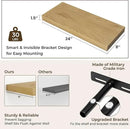 RICHFOCUS 24Inch Floating Shelves for Wall 2 Pack Shelves for Bedroom|Kitchen|Bathroom Wall Mounted Rustic Wood Floating Shelf with Invisible Brackets for Books|Storage|Decor, Oak by CozyNest Decor